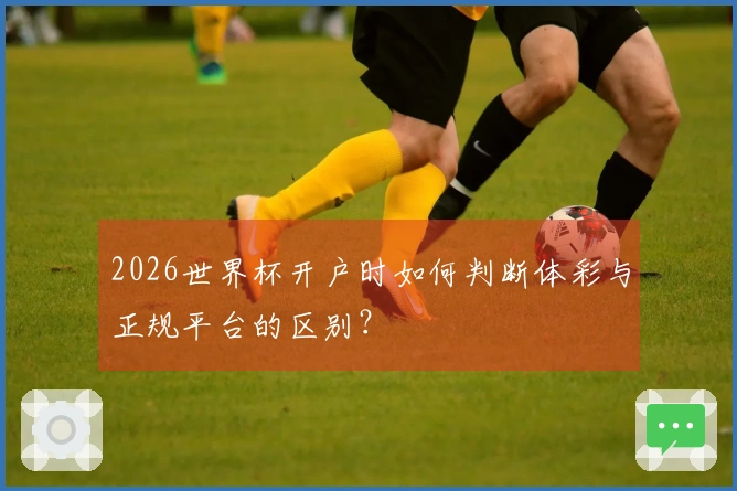 2026世界杯开户时如何判断体彩与正规平台的区别？